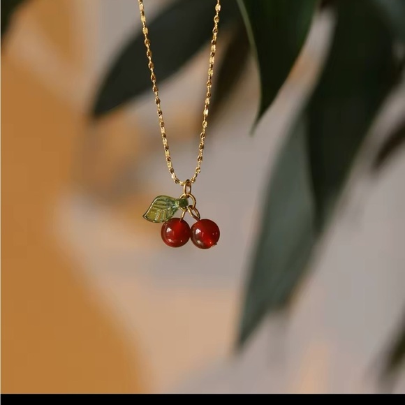 Stainless Steel Cherry Necklace - Picture 2 of 4